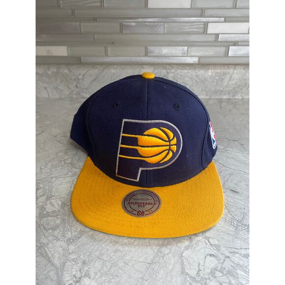 Indiana Pacers Mitchell & Ness NBA Basketball Snapback Hat - Picture 2 of 9